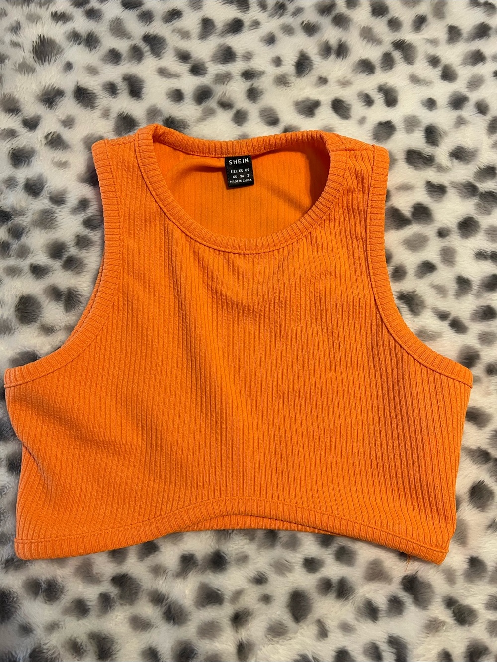 SHEIN Orange Ribbed Crop Set - Picture 3 of 9